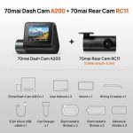 ست دوربین جلو و عقب خودرو شیائومی مدل 70mai A200 Dash Cam - Image 2